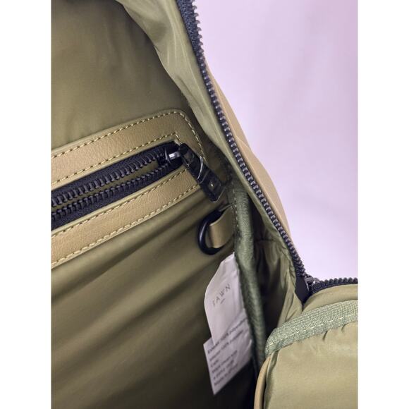 Fawn Design Olive Green Faux Leather Backpack NWOT - Picture 10 of 13